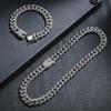 Unisex Hip Hop Diamond-Studded Cuban Chain Bracelet & Necklace