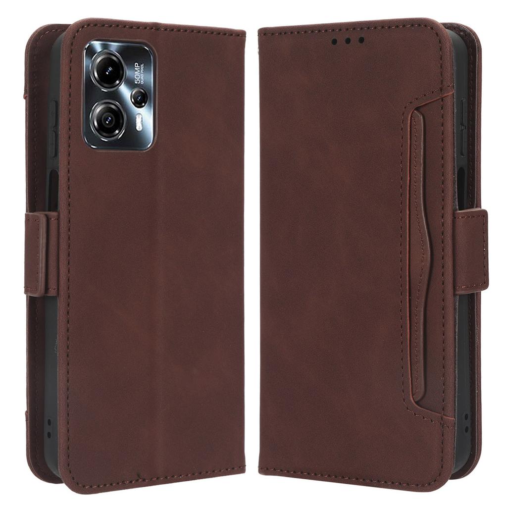 For Motorola Moto G13 4G/G23 4G PU Leather Phone Protective Cover Multiple Card Slots Anti-drop Stand Wallet Case