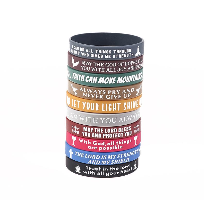 40 шт. Вдохновляющие силиконовые браслеты с библейскими стихами, резиновые браслеты на веру, идеальные христианские подарки для мужчин, женщин и подростков