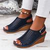 Fashion Ladies Shoes On Sale 2024 High Quality Open Toe Women's Sandals Summer Rome Hollow Solid Outdoor Casual Platform Wedge Sandals