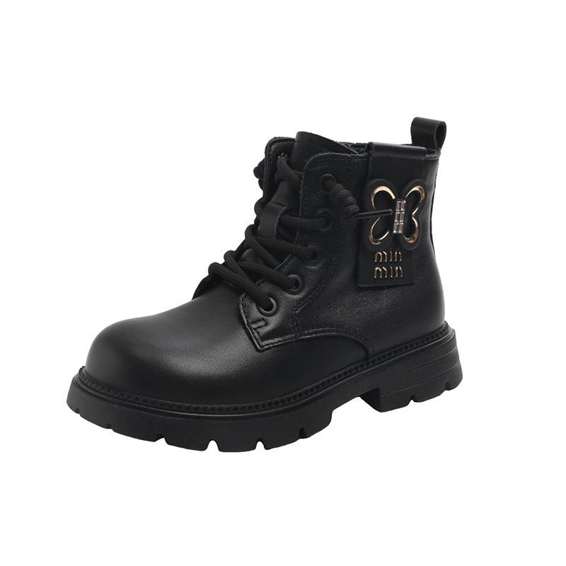 Осень/Зима 2025 Девичьи кожаные ботинки в британском стиле, нескользящие, типа Dr. Martens, для детей - Дизайн "Принцесса"