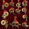 2Pcs Brass Material Five Emperors Money Keychain Fengshui Pendant  Personal Accessories