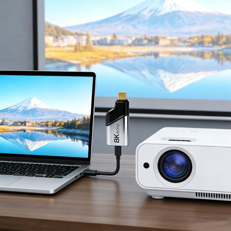 Универсальный адаптер USB Type C на HDTV для смартфонов, ноутбуков, планшетов с поддержкой разрешения 8K60Hz, 4K144Hz, 2K/165Hz