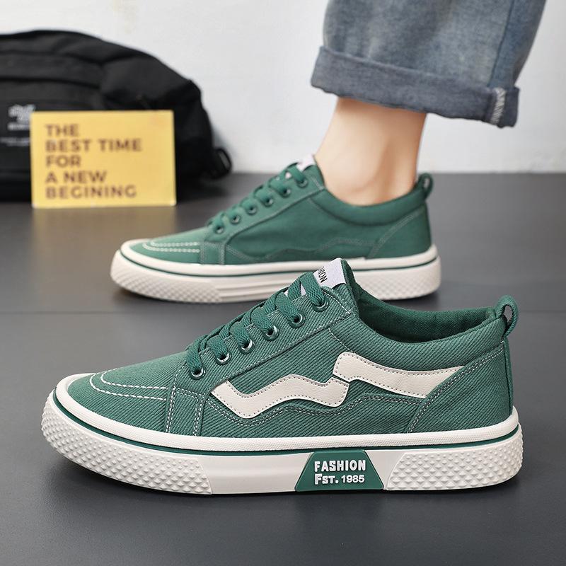 Fashion Men's Canvas Low-top Casual Sports Shoes Men's Trendy All-match Breathable Cloth Shoes