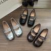 Мэри Джейн Модные и удобные одинарные туфли Женские туфли на плоской подошве Летние женские туфли Серебряные туфли Туфли