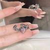 New Heart Ring Cat Eye Peach Heart Adjustable Women Design Premium Rings Wedding Party Jewelry Gift