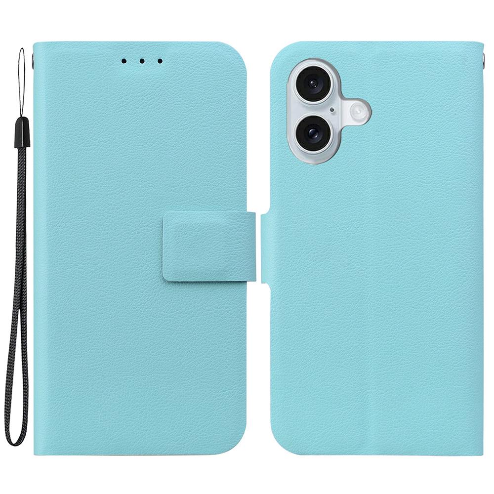 Чехол для iPhone 16 Ультратонкий из ПУ кожи + ТПУ Чехол для телефона со слотом для карт - Черный