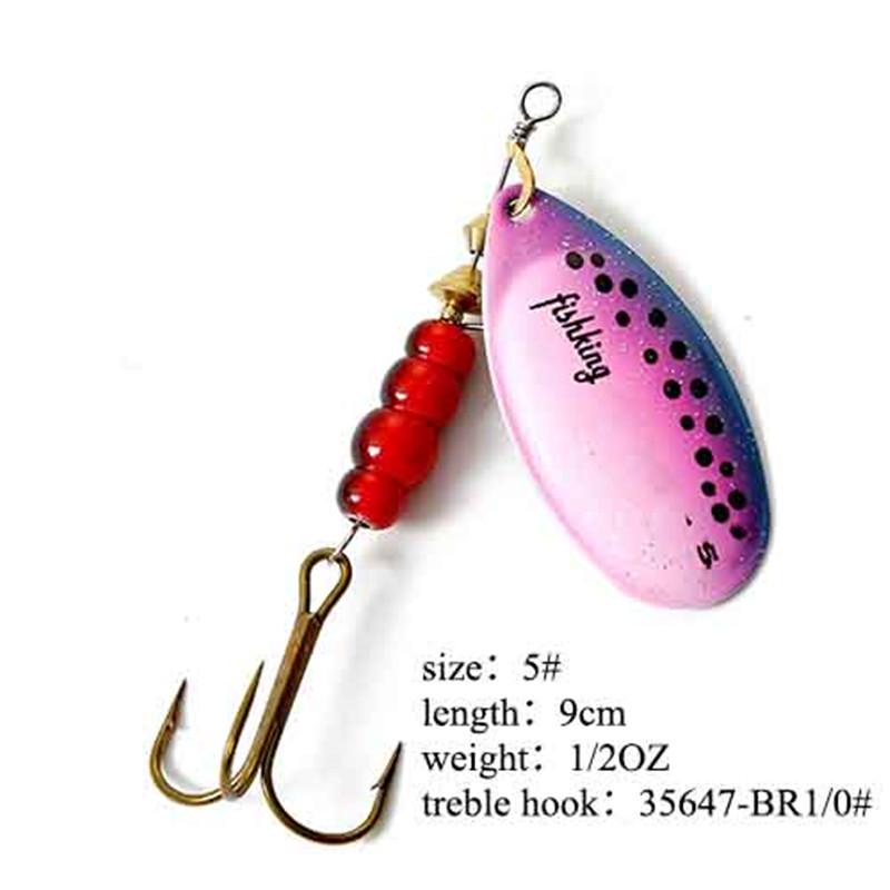 Рыболовная приманка FISH KING Spinner Bait, 1 шт., жесткая приманка для окуня, ложка с тройным крючком, снасти высокого качества