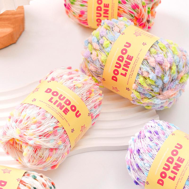 50 г/рулон Разноцветные точки разноцветные для свитера шарфа своими руками ручная вязка мягкая и удобная мохеровая пряжа радужная нить