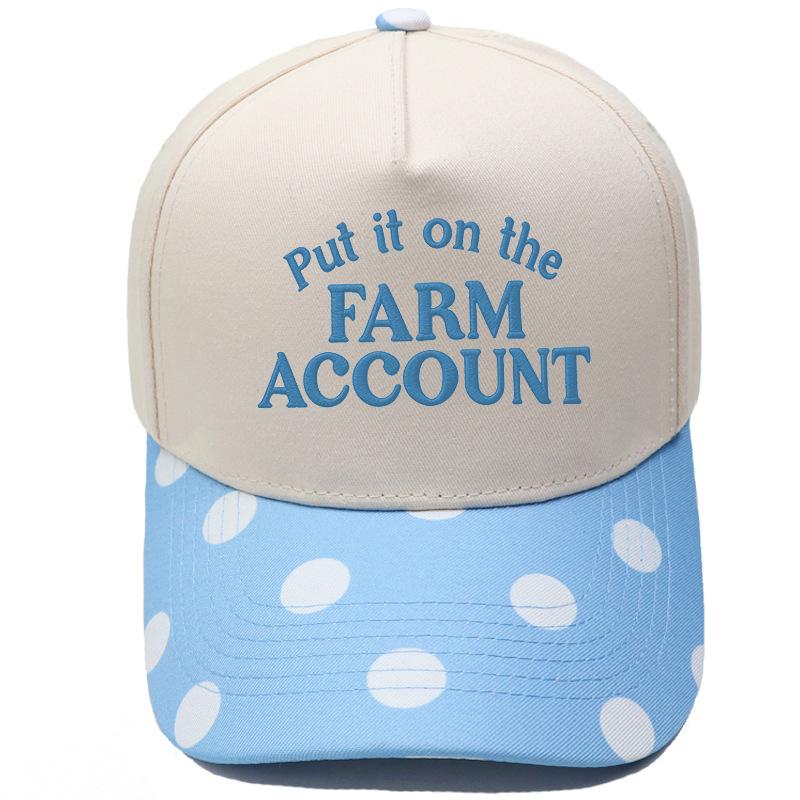 Put it on the FARM ACCOUNT Truck Driver Hat Embroidery Color Matching Baseball Cap Female Casual
