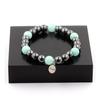 Stones and Minerals. Amazonite + Hematite Pearl Bracelet 8 Mm. Made In France.