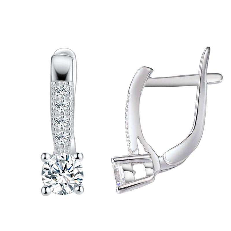 Серьги из стерлингового серебра 925 пробы для женщин, классические серьги-клипсы с цирконием, трендовые серьги на годовщину, нежные ювелирные украшения