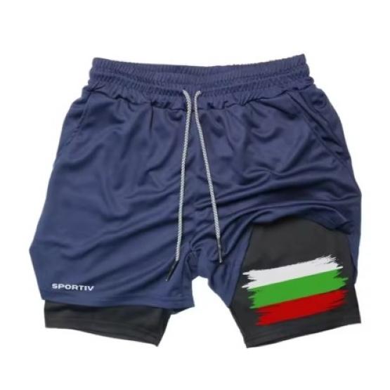 Флаг Болгарии Камуфляж Шорты для Муай Тай Кикбоксинга Мужские Женские Унисекс Спортивная одежда Двухслойные Дышащие Быстросохнущие Тренировочные Спортивные Зал Фитнес Тренировка