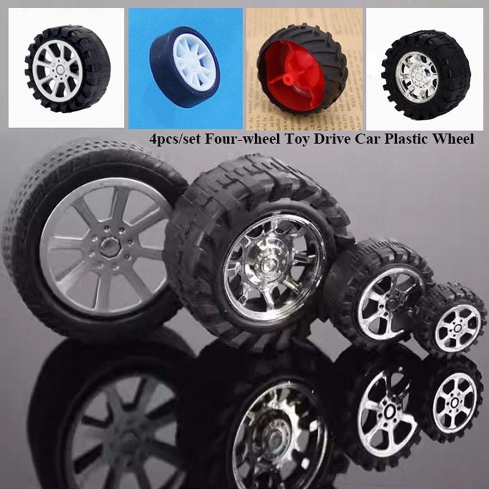 Black Four-wheel Toy Accessories Mini Rubber Wheels Model High Quality Drive Car Wheels