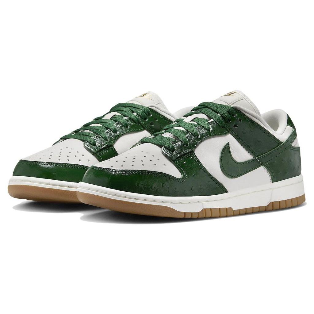 Nike Dunk Low LX Gorge Green Ostrich Women Sneakers Phantom Sail Metallic-Gold FJ2260-002
