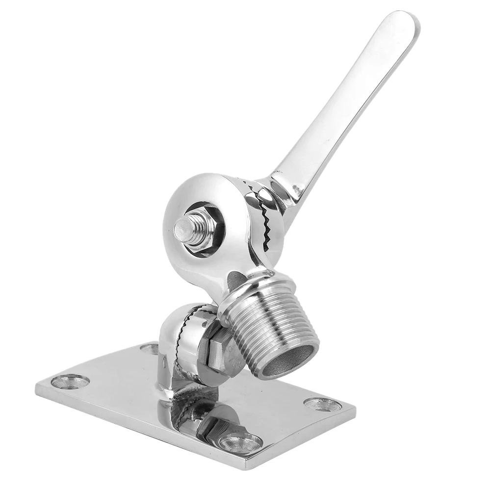 38mm/1.50in 316 Stainless Steel Marine VHF Antenna Dual Axle Adjustable Base Mount Aerial Base