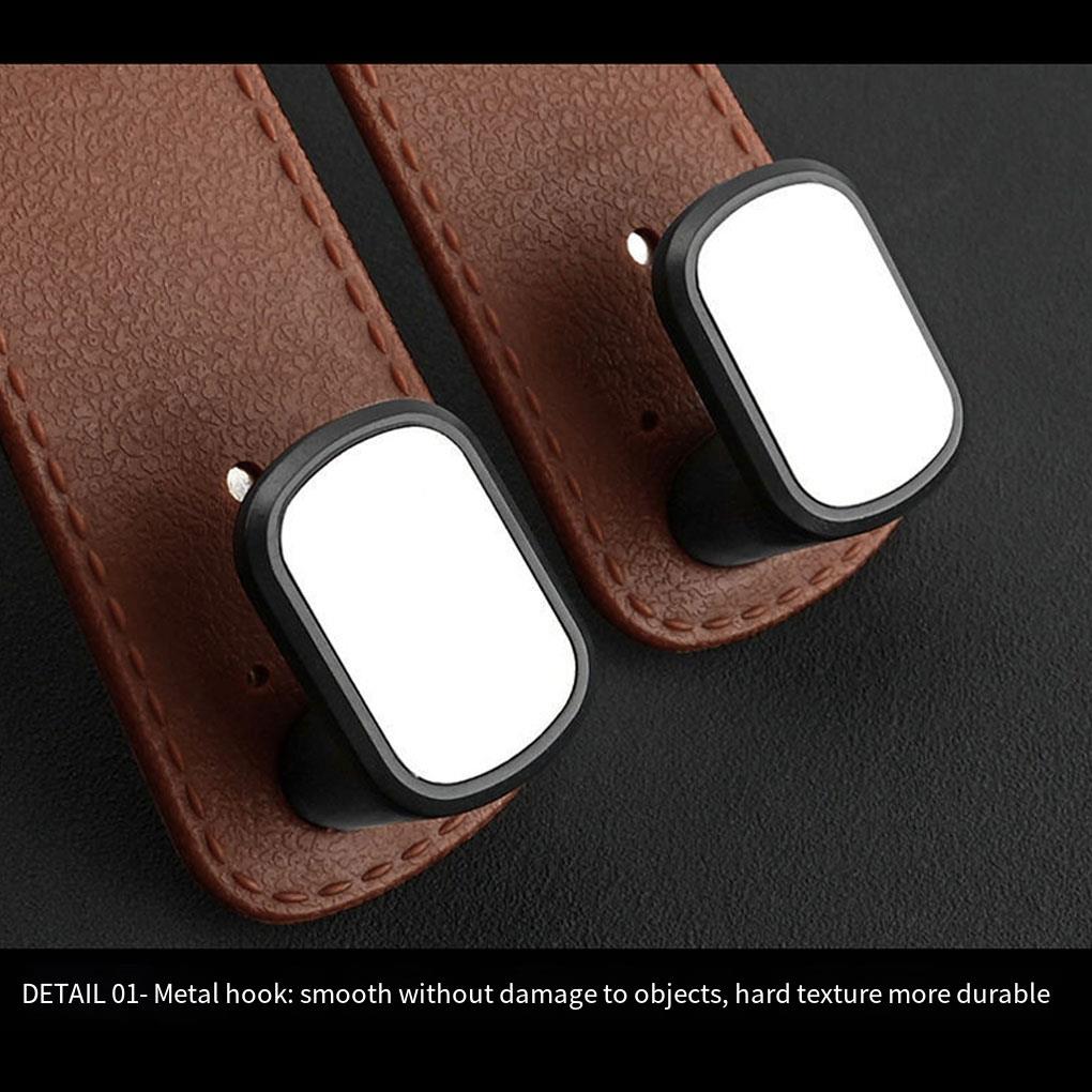 Универсальный автомобильный крючок для подголовника из высококачественной замши, подвесной двойной крючок для заднего сиденья, 20 кг, большой грузоподъемный крючок из сплава