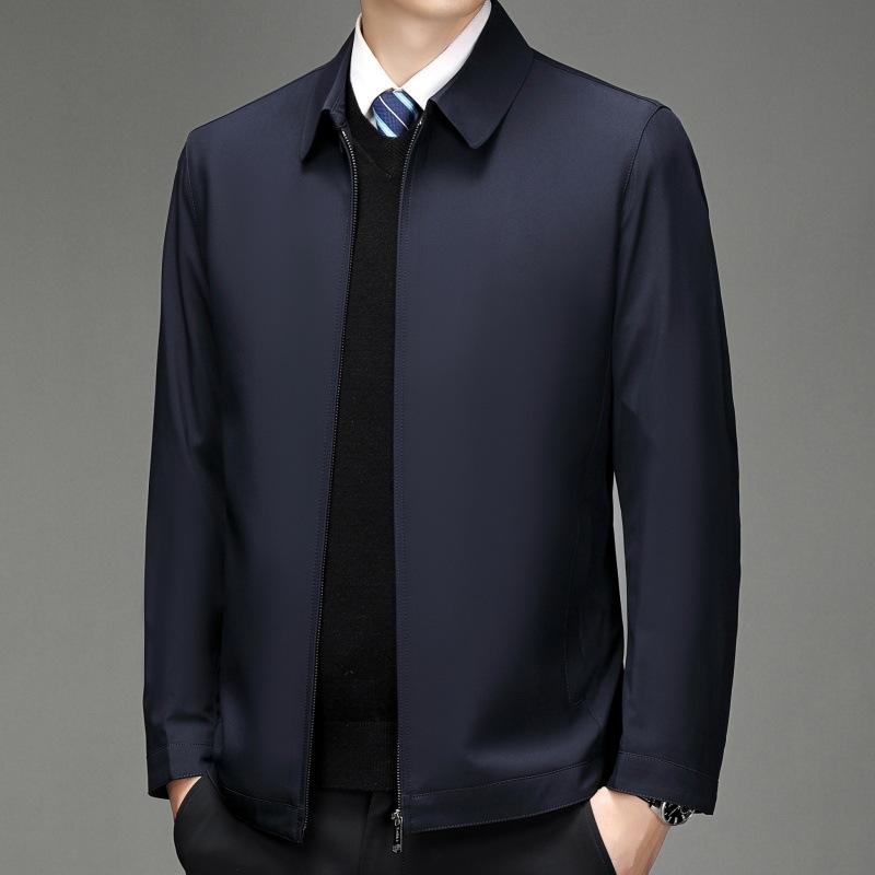 Мужская весенне-осенняя новая куртка для мужчин среднего возраста с тонкими лацканами для мужчин среднего возраста и пожилых людей, деловая повседневная мужская куртка для папы