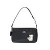 Coach Nolita 19 Однотонный топ с принтом собак, верхняя молния, кожаный ремешок на запястье, ручной, на плечо, маленькая женская сумка, Черный CC914-SVA47