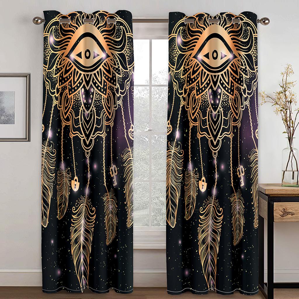 Цветные шторы-ловцы снов 3D Современный домашний декор Затемняющие шторы 2 панели Роскошный декор для гостиной, спальни, балкона