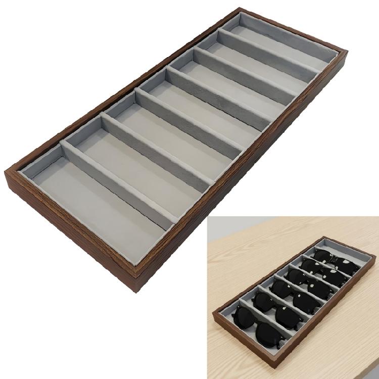 Practical Eyewear Storage Solution With Wood Frame And Protective Flannel Inserts