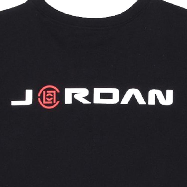 Air Jordan X Clot Collab Printed Round Neck Short Sleeve T-Shirt Men Tops Black AV6260-010