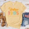 (Premium T-shirt)New Hot Vintage 1985 T-Shirts Fashion Women Girls Summer Tee Shirt Casual Short Sleeve Round Neck Tops T-Shirts