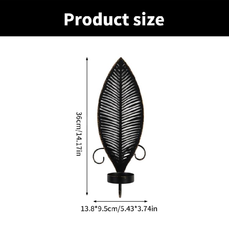 Черные Настенные Подсвечники С Деталями В Виде Листьев Для Создания Уюта В Спальнях И Гостиных