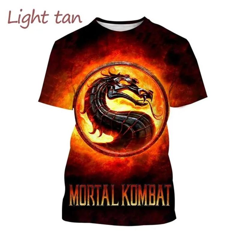 Летняя популярная футболка с принтом Mortal Kombat Game 3D, короткий рукав, уличный стиль, крутая мужская повседневная футболка, футболки, мужская уличная одежда