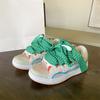 Модные кроссовки на толстой подошве для пап и мам 2025 Лето Осень На шнуровке Массивные кроссовки Повседневная обувь для скейтборда Смешанные цвета Спортивная обувь