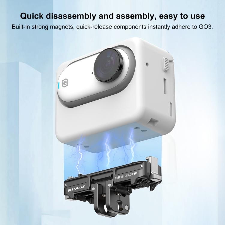 Для Insta360 GO3 / GO 3S PULUZ Magnetic ABS Quick Release Base Mount (черный)