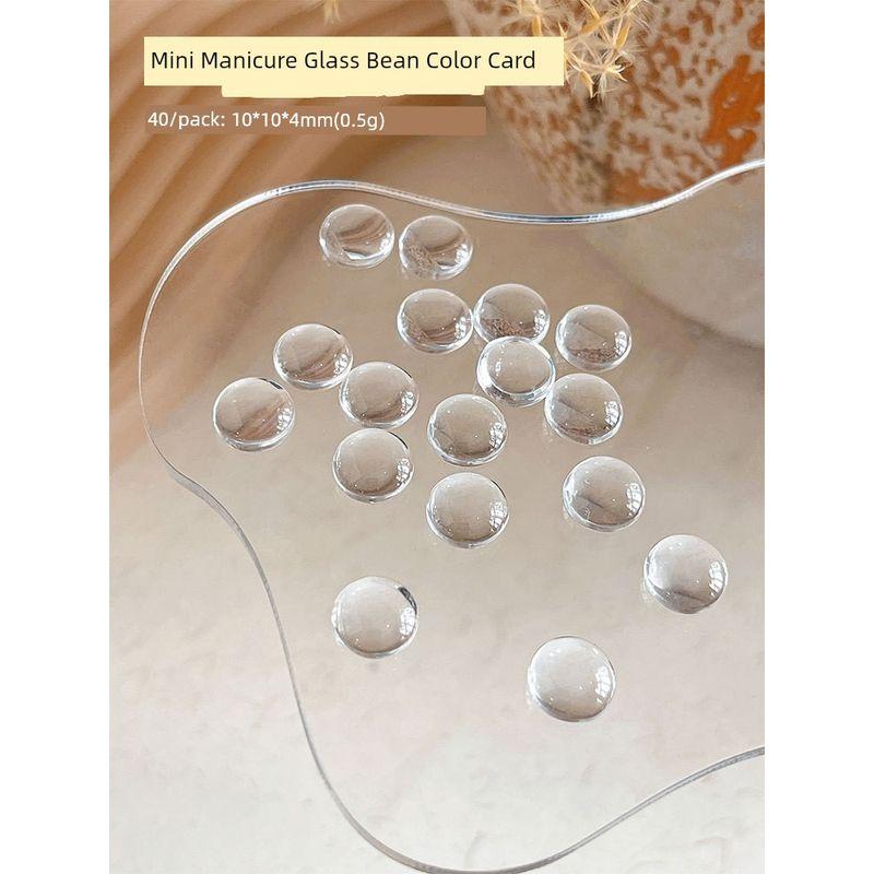 Mini Glass Color Card Nail Beanie Color Card UV Polish Punch Board Nail Tip High Transparent 3D round Beads Manicure Implement