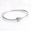 Panjia S925 Sterling Silver Heart Clasp Bracelet - Versatile European Snake Chain Design