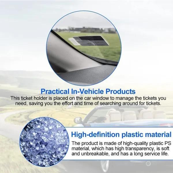 10 шт., зажим для разрешения на лобовое стекло автомобиля, прозрачный держатель для билетов на парковку, зажим для лобового стекла автомобиля, фургона, каравана