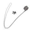Mini Dice Set Necklace Antique Tiny Small Metal Hollow Polyhedral Portable Toy with Storage Box