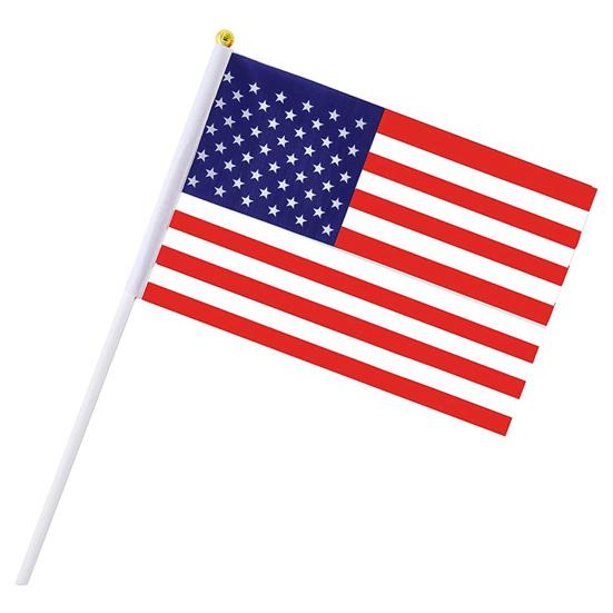 20Pcs USA United States Mini Fade Small Resistant Hand Held Flags Miniature American US