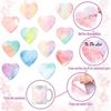 Teling 24 Pack Heart Shaped Sticky Notes Valentine's Day Sticky Notes 3 x 3 Inch Cute Fun Heart Pad Colorful Sticking Power Memo Pads for Lover