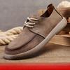 Wide Toe Men's Shoes Breathable Casual Retro Shoes Genuine Leather Leather Shoes Men's Lace Up Soft Leather Soft Sole Easy To Match Single Shoe Trend