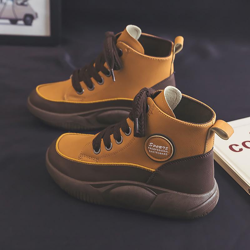 Новые туфли с высоким берцем, мягкий каблук, удобная обувь, нескользящая универсальная платформа, увеличивающая рост, дышащая, качающаяся обувь для женщин