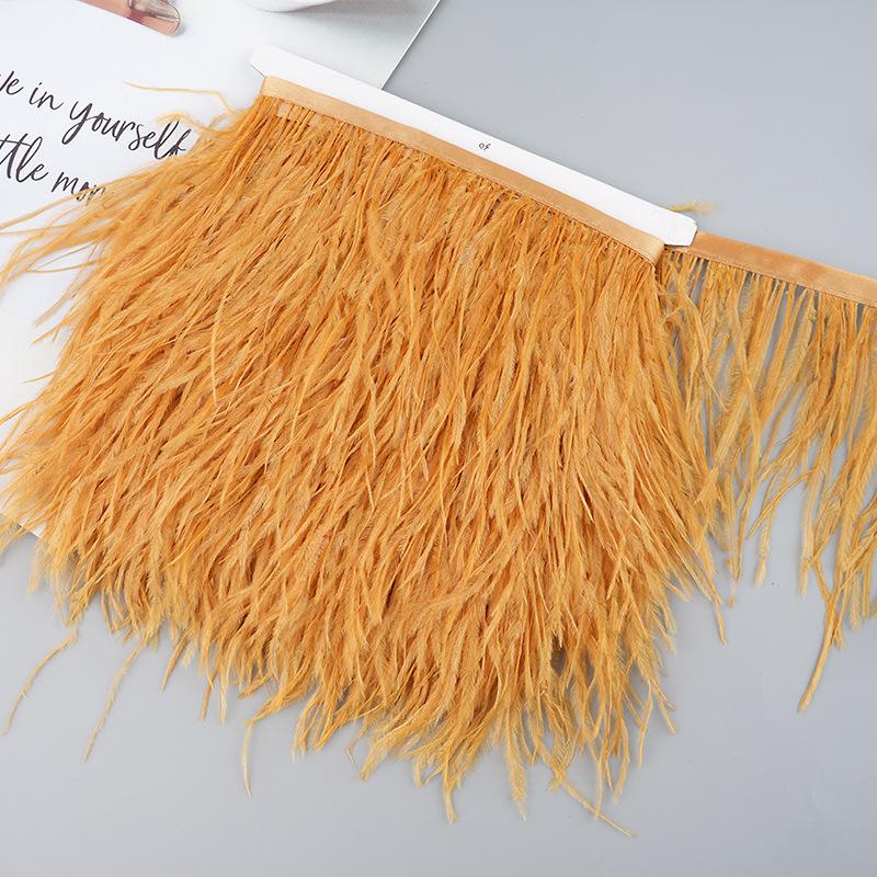 Diy Handmade Accessories Colorful Ostrich Feather Cloth Edge Decorative Accessories Clothing Accessories Wedding Skirt