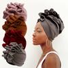 1Pc Solid Color Headscarf New Pattern Lotus Leaf Edge Headscarf Fashion Indain Hat Elastic Muslim African Hat Women's