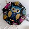 Яркий узор с совой, автоматический складной зонт, портативная и складная конструкция, 8 спиц, рождественский или день рождения подарок.
