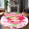 1pc Princess Strawberry3 Carpet, Round Rug, Comfortable, Suitable for Entryways, Living Rooms, Office, And Bedrooms, Christmas Decoration