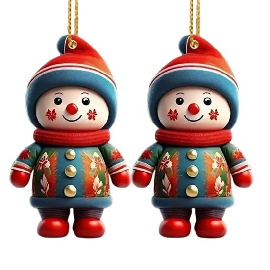 1 пара подвесок с мультяшными фигурками, легко подвешиваются, акриловые рождественские украшения, красочные, многоразовые