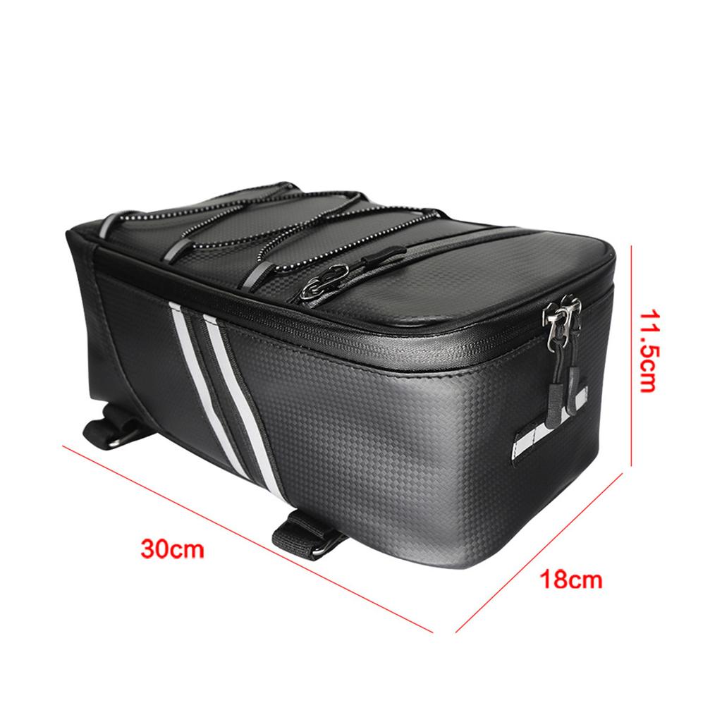 Bike Rack Rear Carrier Bag Trunk Bag  PU Leather Waterproof 9L Large Capacity Storage Luggage Cycle Storage Bag