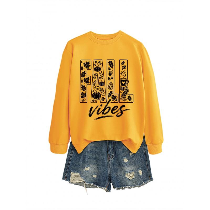 Womens Oversized Cotton Hoodie Sweatshirt Fall Print Graphic Loose Fit Long Sleeve Crew Neck
