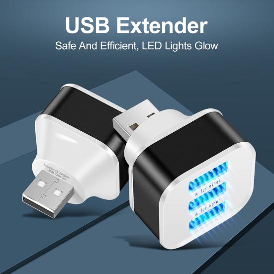 Портативный 3-в-1 светодиодный USB-кабель-разветвитель-концентратор-адаптер для телефона, ПК, ноутбука