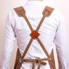 1 Pc Unisex Canvas Work Apron with Tool Pockets Cross-Back Straps Adjustable for Woodworking Painting