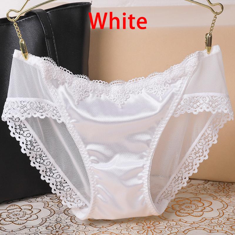 8Colors Breathable Seamless Underwear Fashion Lace Silk Cotton Women Sexy Lace Briefs Female