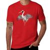 Brolga Pointillism Dot Art T-Shirt Aesthetic clothing quick drying mens t shirt